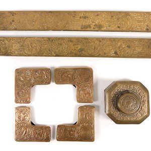 Antique Tiffany Studios Gilt Bronze Desk Set: Circa 1899-1918